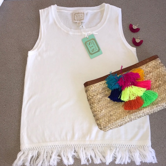 Sail to Sable Tops - NWT Sail To Sable white sweater w fringe! Sz XS